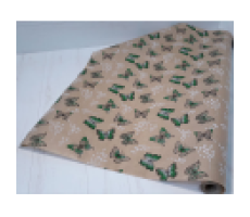 Крафт бумага "Бабочки зеленые" 60м*10м (40г/м)