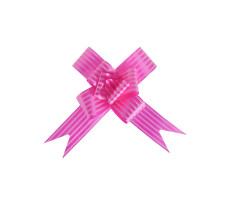 Бант-бабочка с принтом Полоски,3см,розовый
